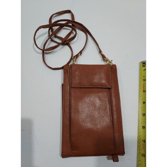 Crossbody Travel Bag Tan Brown Leather Vintage Small Purse Shoulder Bag Italy - Picture 5 of 13